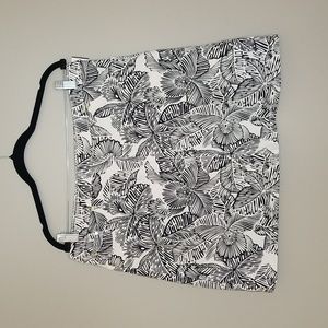 Hearts of Palm Skort, size 14, Tropical Print, black/white